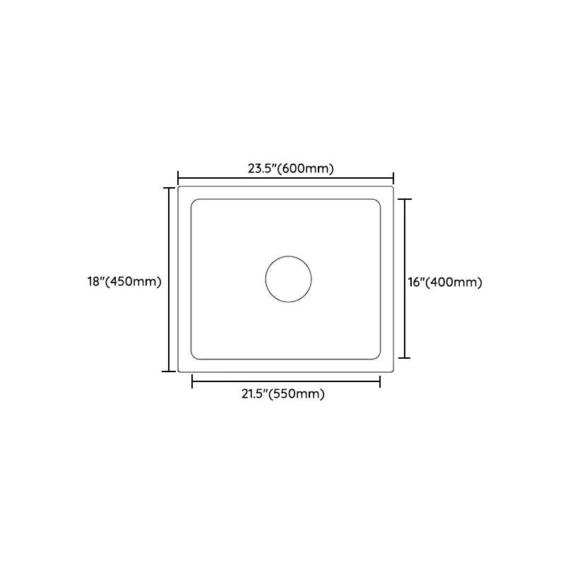 Quartz Kitchen Sink Contemporary Rectangular Shape Kitchen Sink with 1-Bowl -Bathlova
