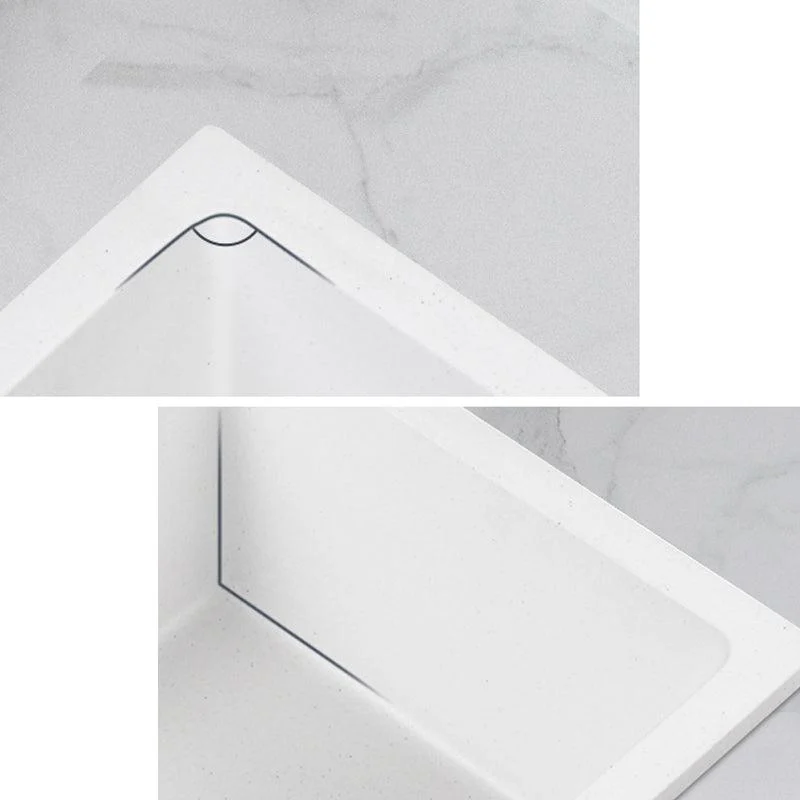 Quartz Kitchen Sink Contemporary Rectangular Shape Kitchen Sink with 1-Bowl -Bathlova