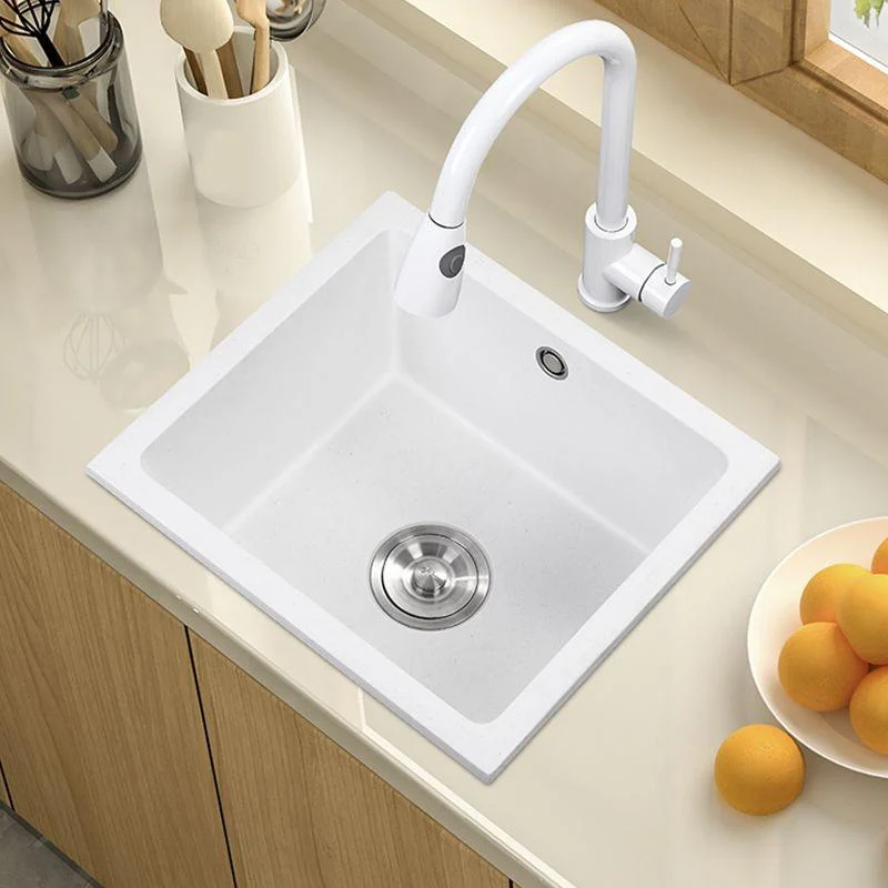 Quartz Kitchen Sink Contemporary Rectangular Shape Kitchen Sink with 1-Bowl -Bathlova