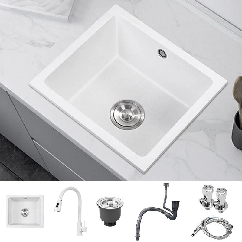 Quartz Kitchen Sink Contemporary Rectangular Shape Kitchen Sink with 1-Bowl -Bathlova