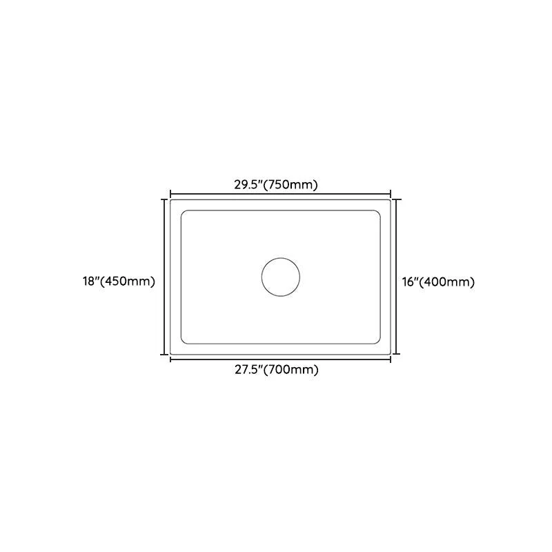 Quartz Kitchen Sink Contemporary Rectangular Shape Kitchen Sink with 1-Bowl -Bathlova