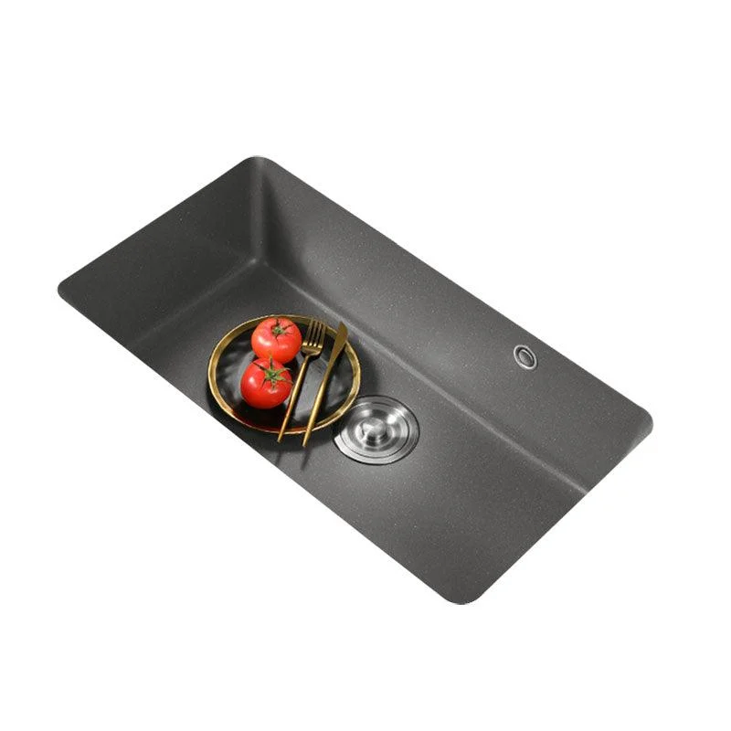 Quartz Kitchen Sink Contemporary Single Bowl Kitchen Sink with Strainer -Bathlova