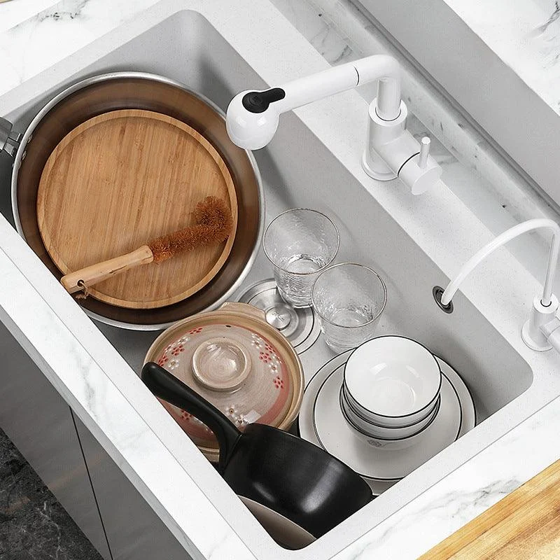 Quartz Kitchen Sink Contemporary Undermount Kitchen Sink with Rectangular Shape -Bathlova