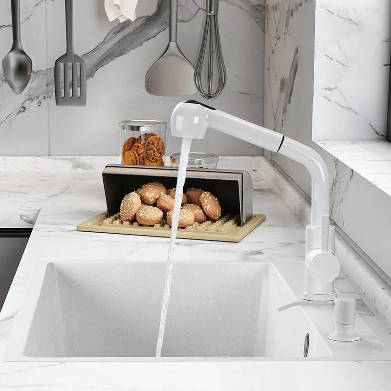 Quartz Kitchen Sink Contemporary Undermount Kitchen Sink with Rectangular Shape -Bathlova