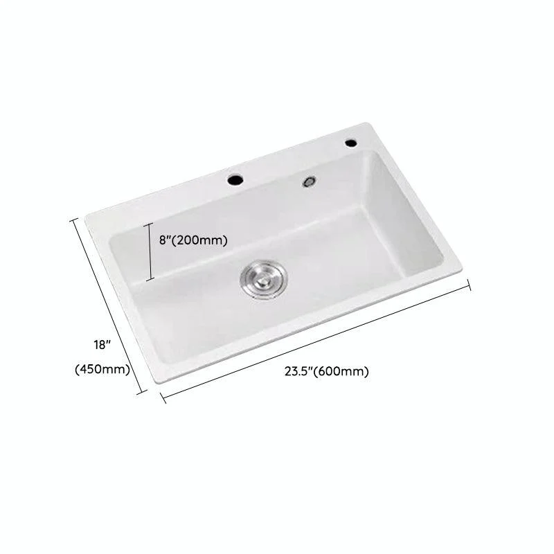 Quartz Kitchen Sink Contemporary Undermount Kitchen Sink with Rectangular Shape -Bathlova