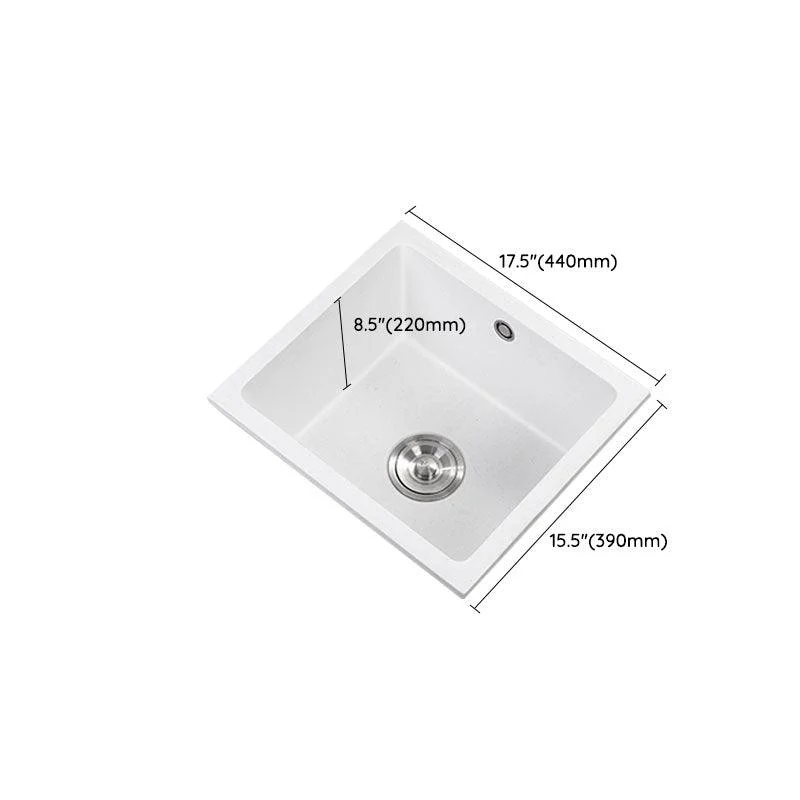 Quartz Kitchen Sink Drop-In Kitchen Sink with Basket Strainer -Bathlova