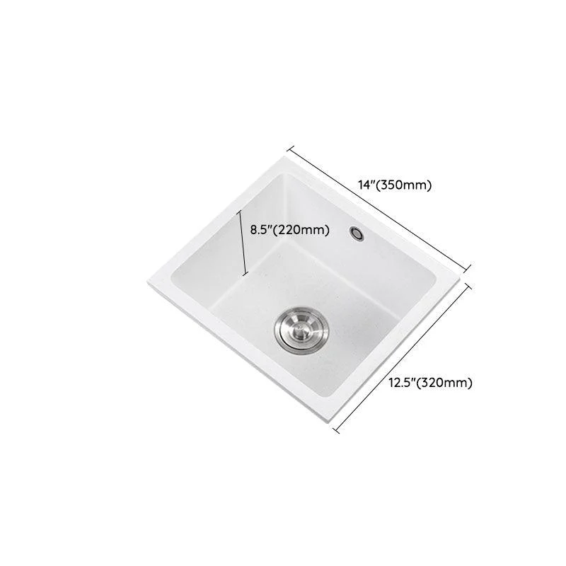 Quartz Kitchen Sink Drop-In Kitchen Sink with Basket Strainer -Bathlova