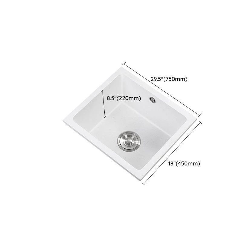 Quartz Kitchen Sink Drop-In Kitchen Sink with Basket Strainer -Bathlova