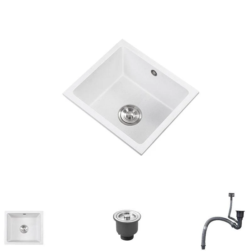 Quartz Kitchen Sink Drop-In Kitchen Sink with Basket Strainer -Bathlova