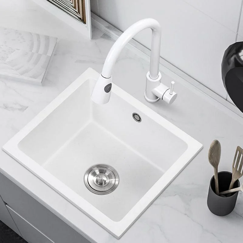 Quartz Kitchen Sink Drop-In Kitchen Sink with Basket Strainer -Bathlova