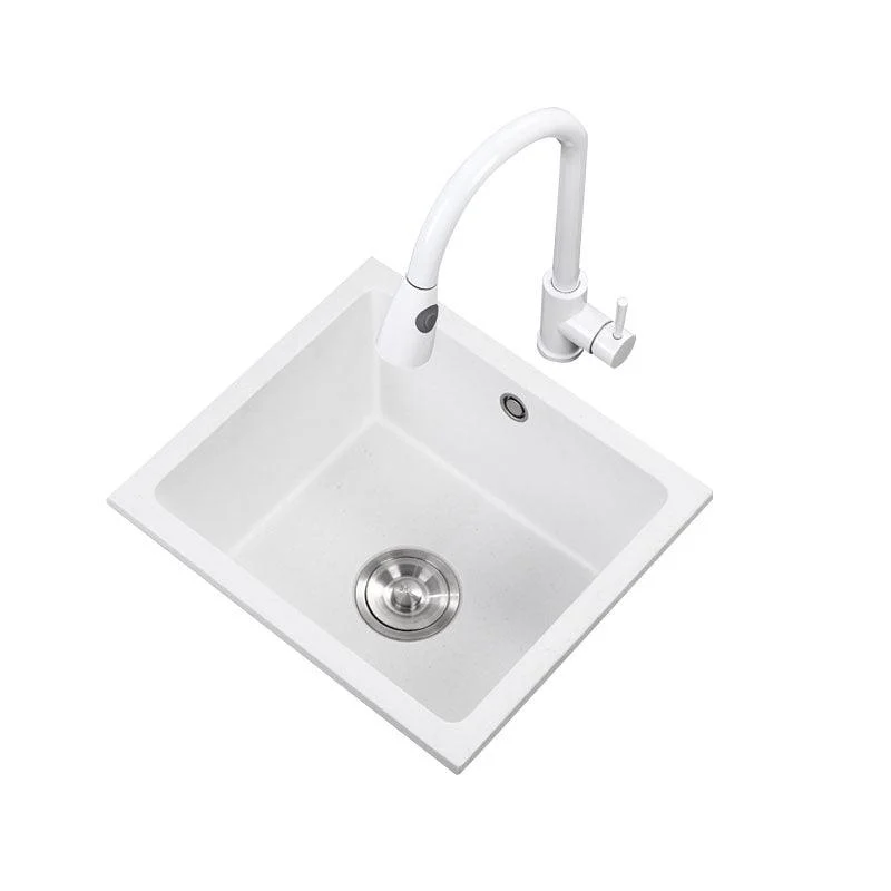 Quartz Kitchen Sink Drop-In Kitchen Sink with Basket Strainer -Bathlova