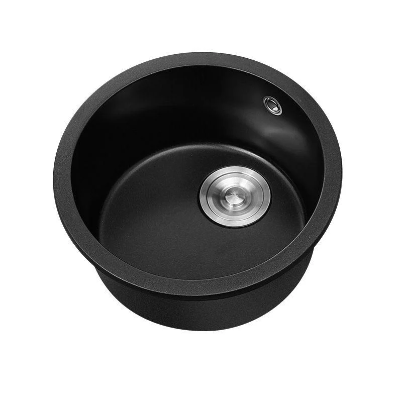 Quartz Kitchen Sink Modern Single Bowl Kitchen Sink with Round Shape -Bathlova