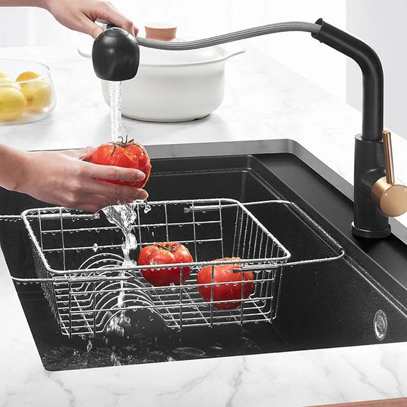 Quartz Kitchen Sink Modern Single Bowl Kitchen Sink with Strainer -Bathlova