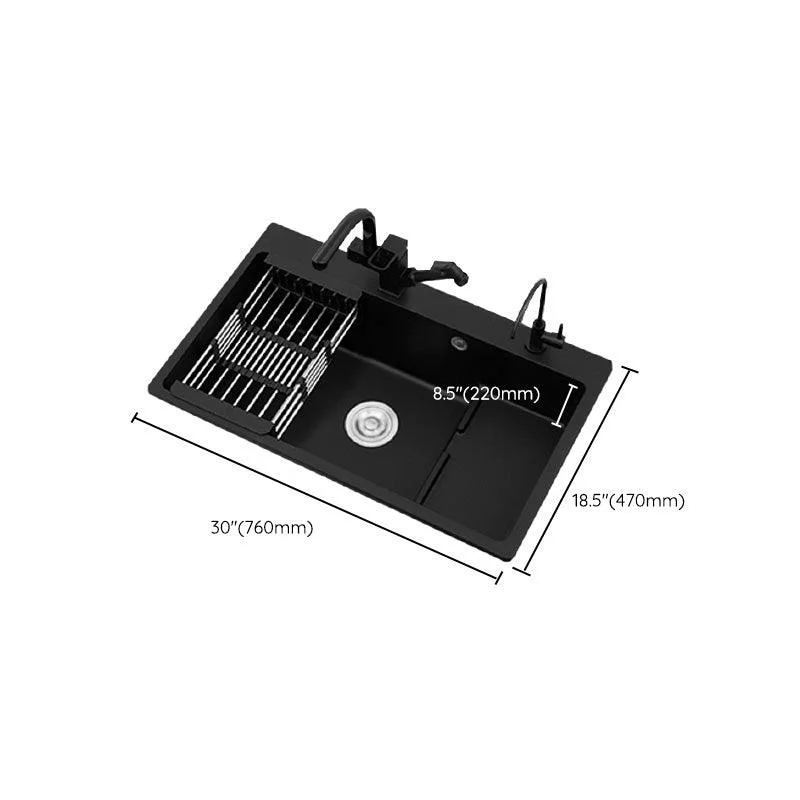 Quartz Kitchen Sink Rectangular Kitchen Sink with Drain Assembly -Bathlova