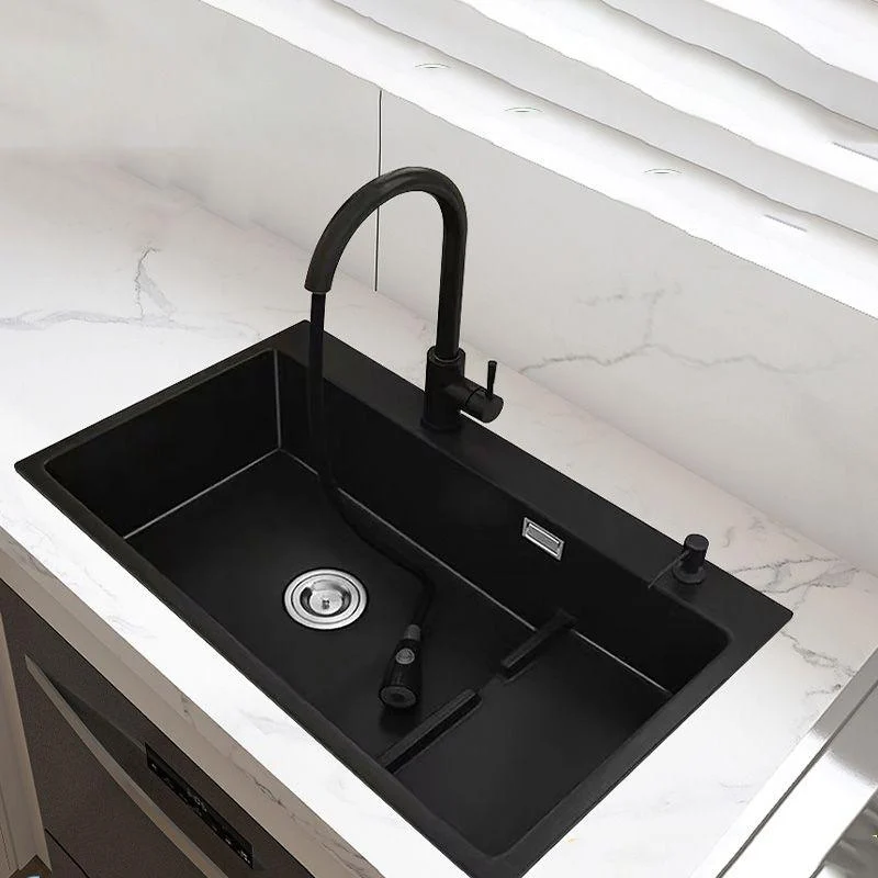 Quartz Kitchen Sink Rectangular Kitchen Sink with Drain Assembly -Bathlova