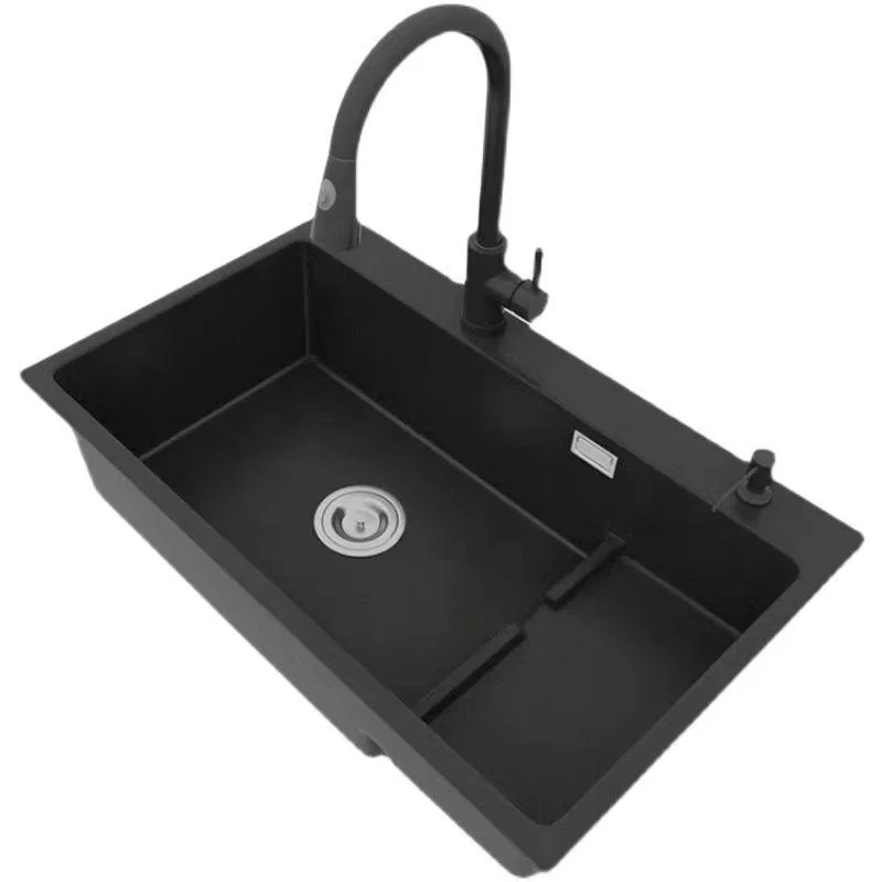 Quartz Kitchen Sink Rectangular Kitchen Sink with Drain Assembly -Bathlova