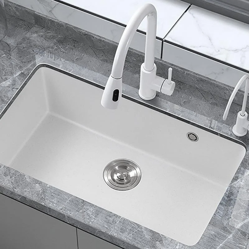 Quartz Kitchen Sink Rectangular Shape Single Bowl Kitchen Sink with Drain Strainer Kit -Bathlova