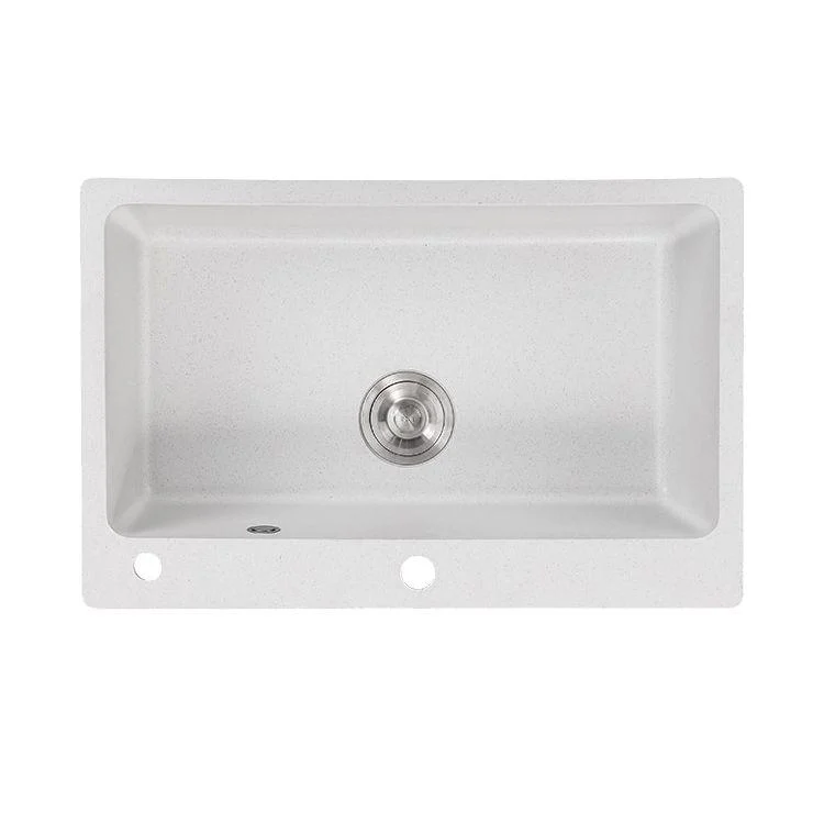 Quartz Kitchen Sink Rectangular Shape Single Bowl Kitchen Sink with Drain Strainer Kit -Bathlova