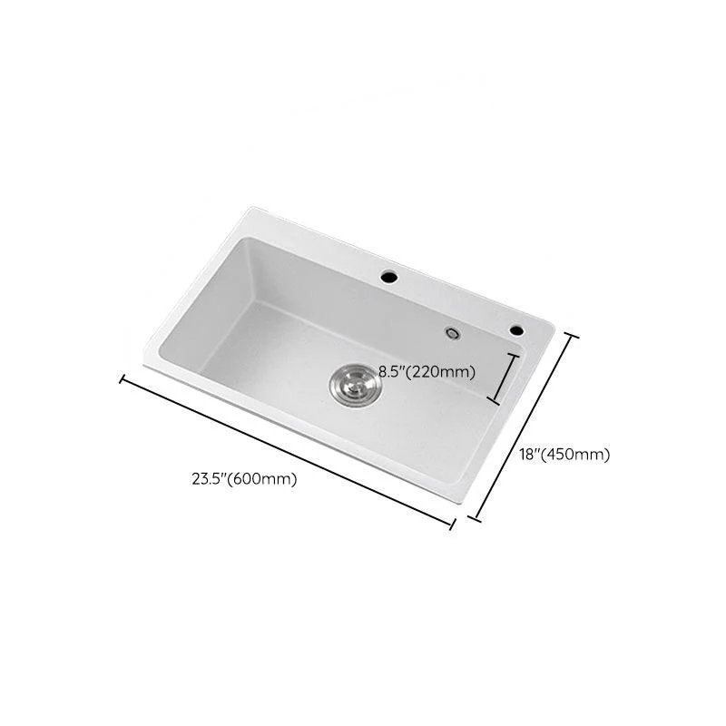 Quartz Kitchen Sink Single Basin Kitchen Sink with Tap Included -Bathlova