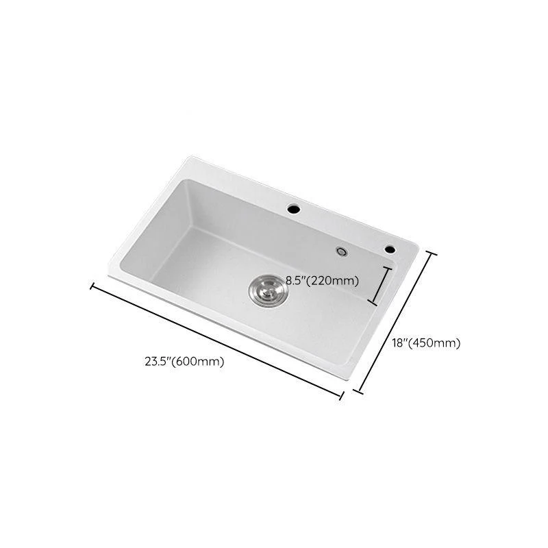 Quartz Kitchen Sink Single Basin Kitchen Sink with Tap Included -Bathlova