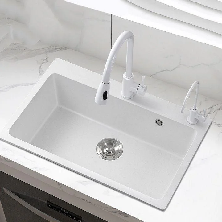 Quartz Kitchen Sink Single Basin Kitchen Sink with Tap Included -Bathlova