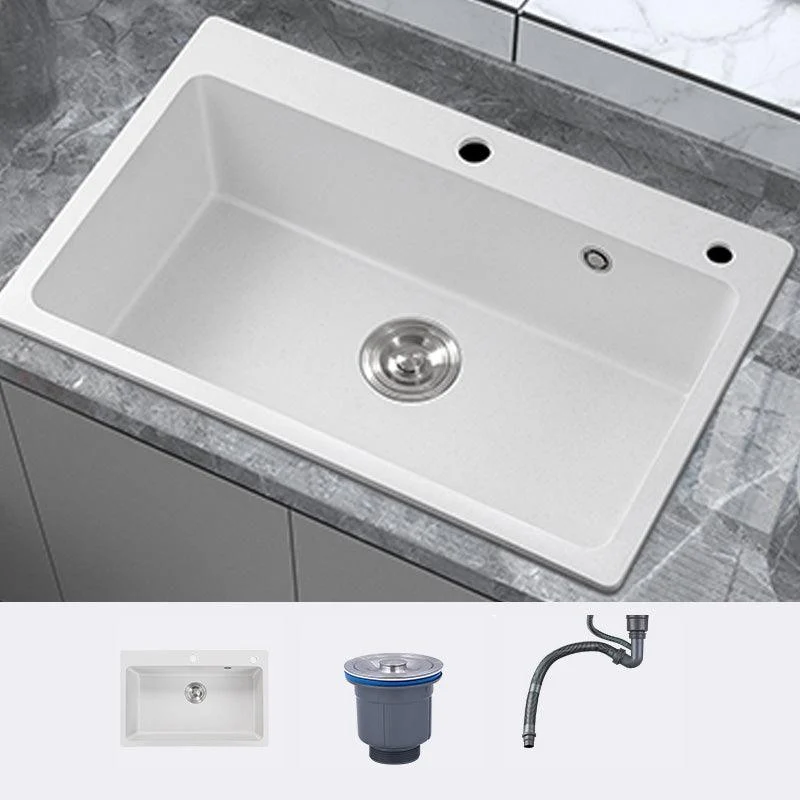 Quartz Kitchen Sink Single Basin Kitchen Sink with Tap Included -Bathlova