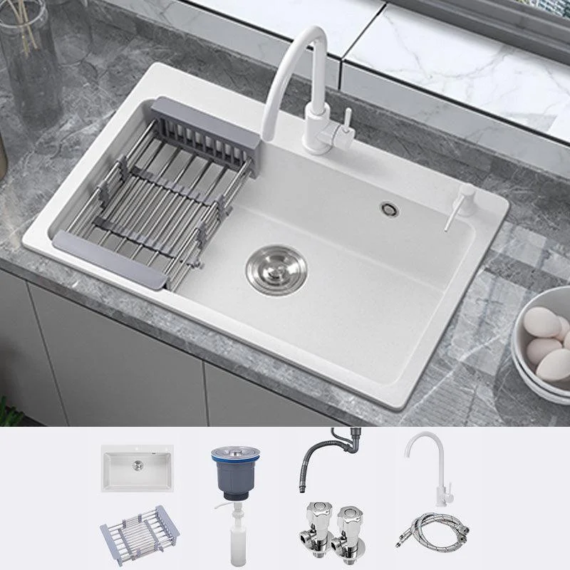 Quartz Kitchen Sink Single Basin Kitchen Sink with Tap Included -Bathlova