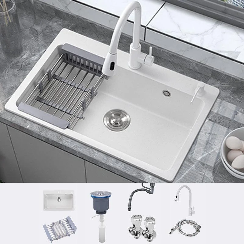 Quartz Kitchen Sink Single Basin Kitchen Sink with Tap Included -Bathlova