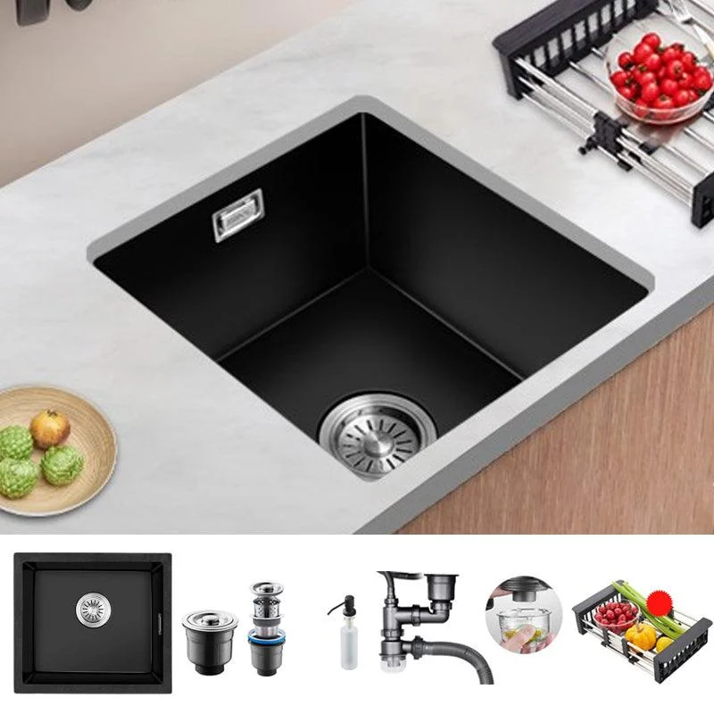 Quartz Kitchen Sink Single Bowl Drop-In Kitchen Sink with Rectangular Shape -Bathlova