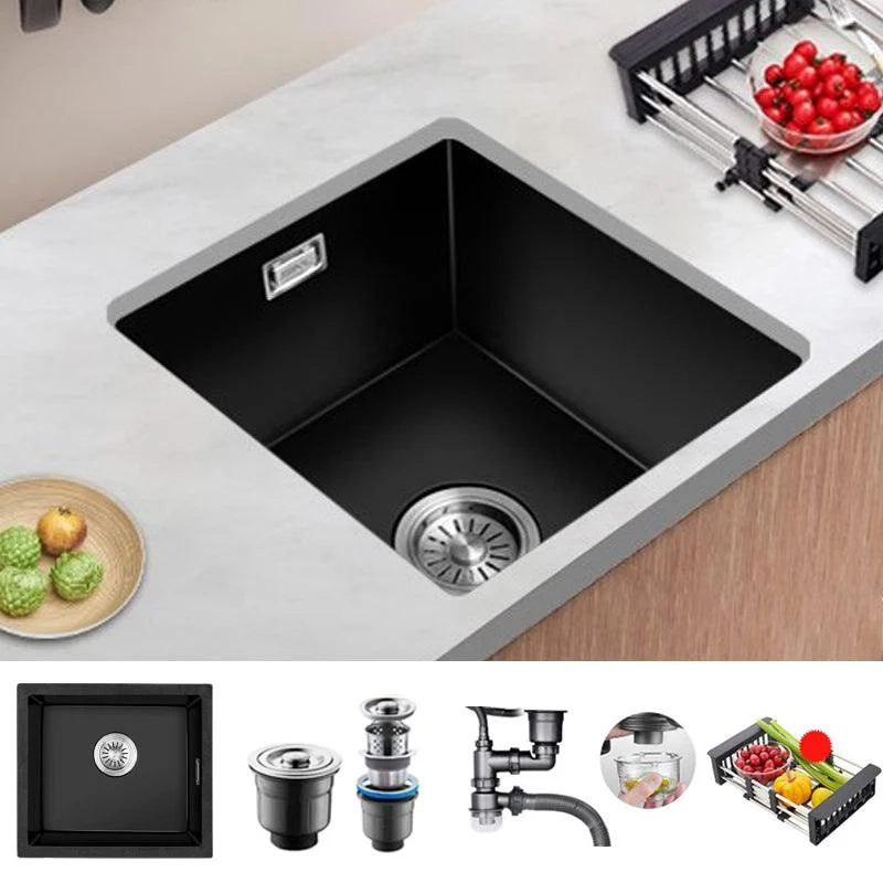 Quartz Kitchen Sink Single Bowl Drop-In Kitchen Sink with Rectangular Shape -Bathlova