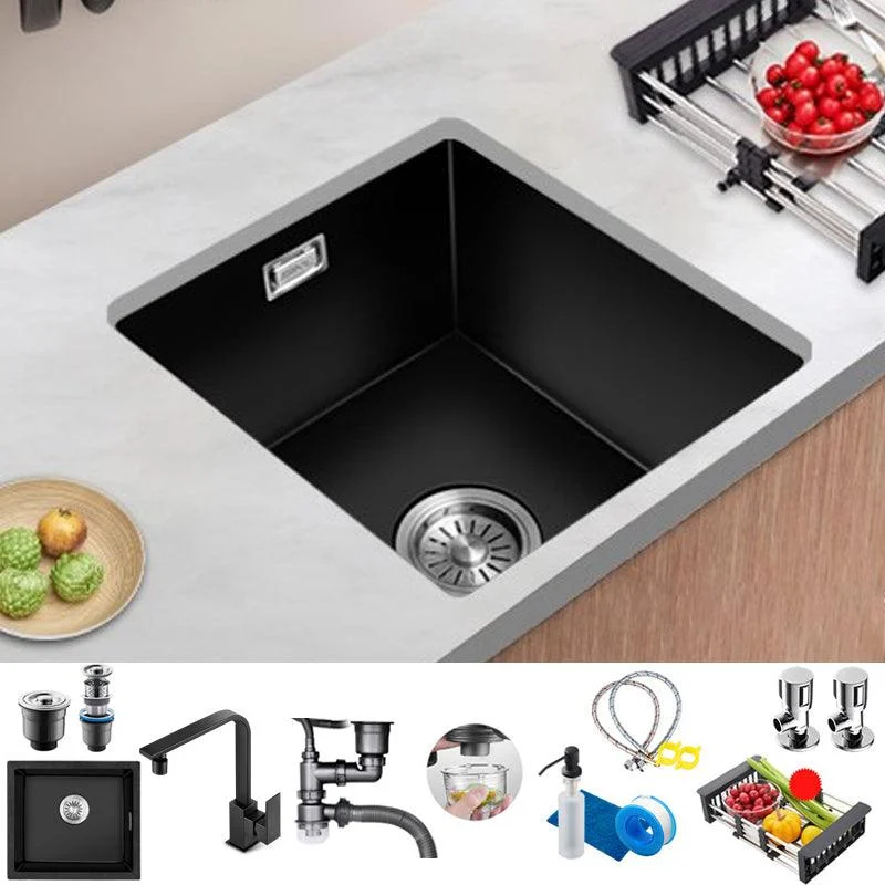 Quartz Kitchen Sink Single Bowl Drop-In Kitchen Sink with Rectangular Shape -Bathlova