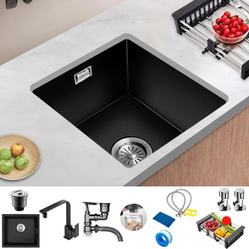 Quartz Kitchen Sink Single Bowl Drop-In Kitchen Sink with Rectangular Shape -Bathlova