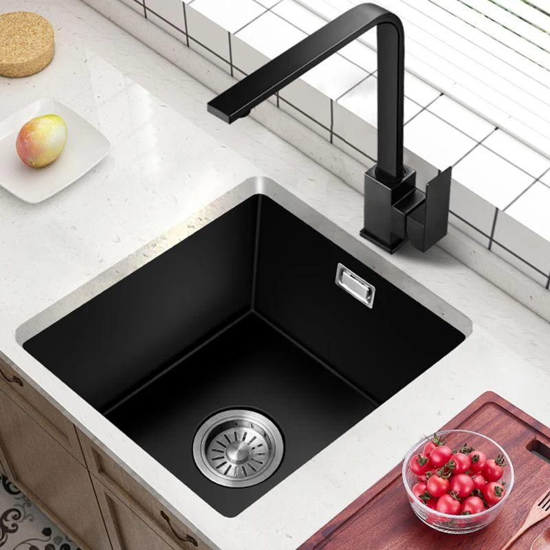 Quartz Kitchen Sink Single Bowl Drop-In Kitchen Sink with Rectangular Shape -Bathlova