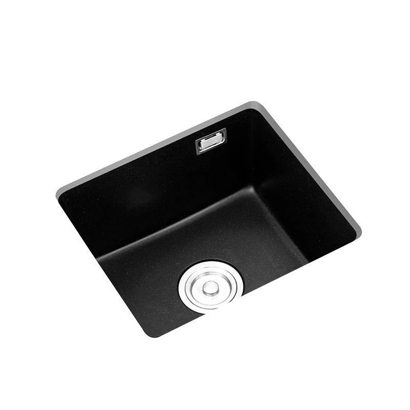 Quartz Kitchen Sink Single Bowl Kitchen Sink with Drain Strainer Kit -Bathlova