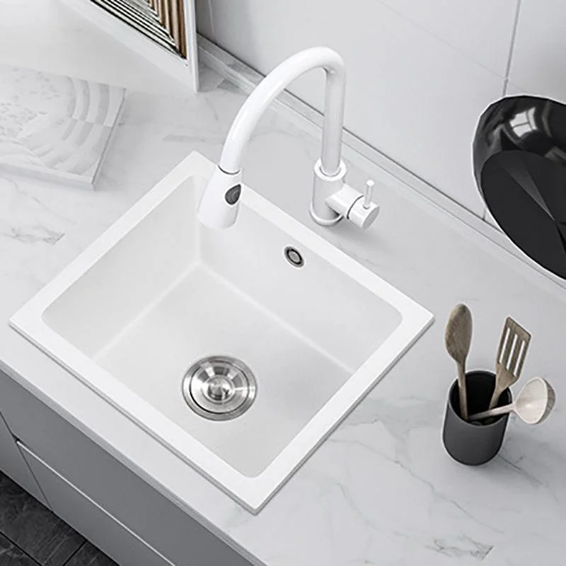 Quartz Kitchen Sink Single Bowl Kitchen Sink with with Drain Assembly -Bathlova