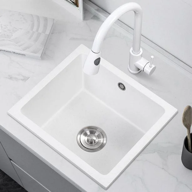 Quartz Kitchen Sink Single Bowl Kitchen Sink with with Drain Assembly -Bathlova