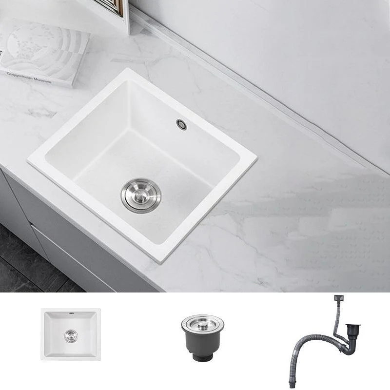 Quartz Kitchen Sink Single Bowl Kitchen Sink with with Drain Assembly -Bathlova