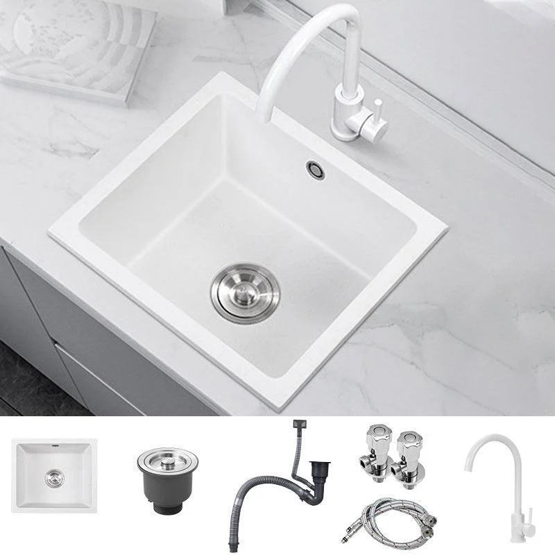 Quartz Kitchen Sink Single Bowl Kitchen Sink with with Drain Assembly -Bathlova