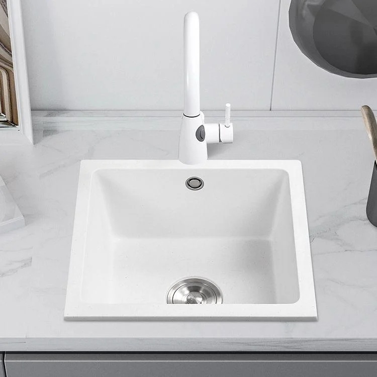 Quartz Kitchen Sink Single Bowl Kitchen Sink with with Drain Assembly -Bathlova