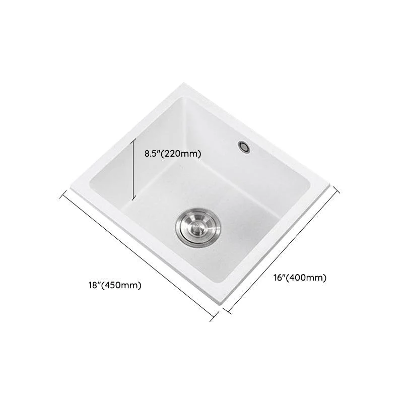 Quartz Kitchen Sink Single Bowl Kitchen Sink with with Drain Assembly -Bathlova