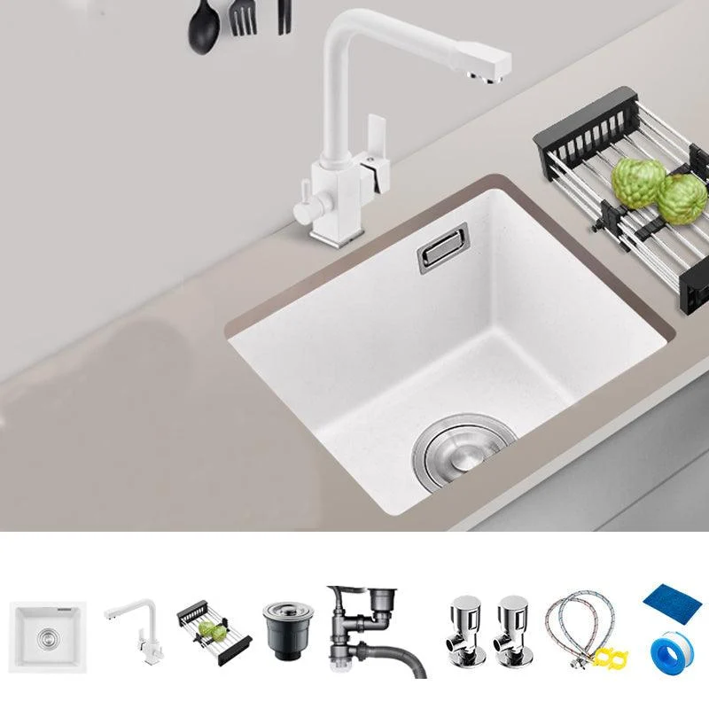 Quartz Kitchen Sink Single Bowl Kitchen Sink with with Drain Strainer Kit -Bathlova