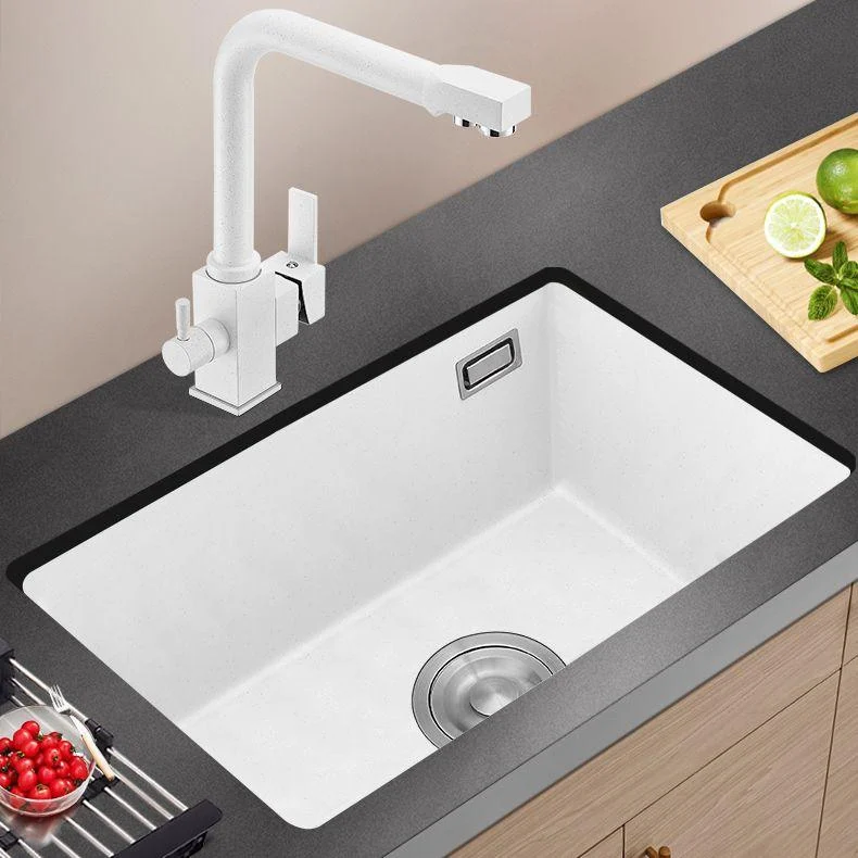 Quartz Kitchen Sink Single Bowl Kitchen Sink with with Drain Strainer Kit -Bathlova