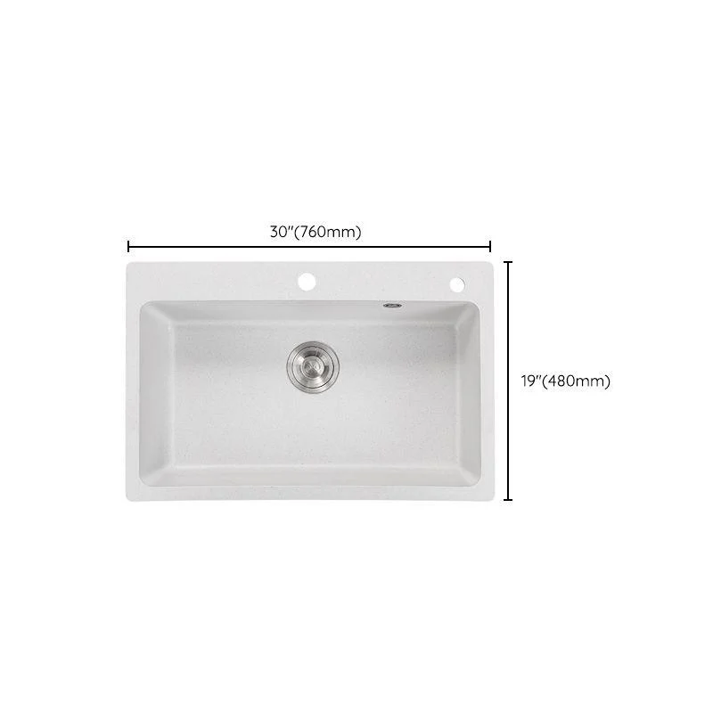 Quartz Single Bowl Kitchen Sink Rectangle Shape Kitchen Sink with Basket Strainer -Bathlova