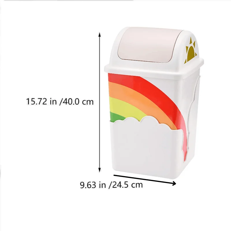 Rainbow Trash Can With Swing Top -Bathlova