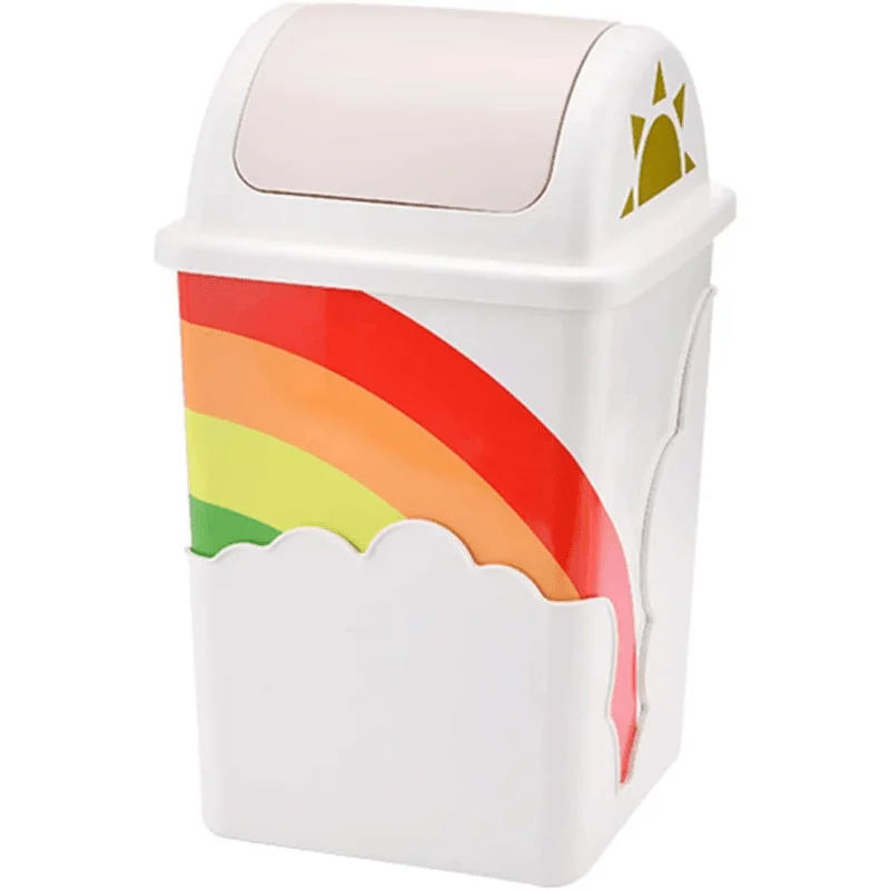 Rainbow Trash Can With Swing Top -Bathlova