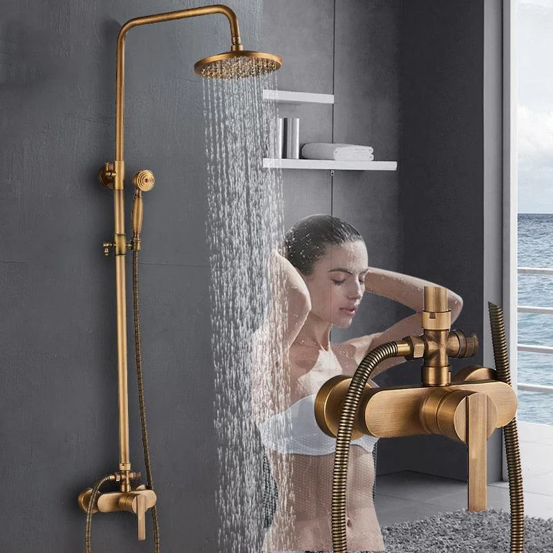 Rainfall Bathroom Shower Set Antique Shower Mixers with Handshower -Bathlova