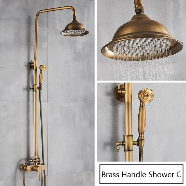 Rainfall Bathroom Shower Set Antique Shower Mixers with Handshower -Bathlova