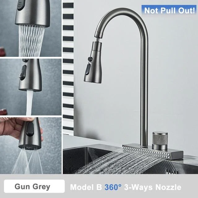 Rainfall Kitchen Tap Pull Out 3 Way Nozzle Gourmet Kitchen Tap -Bathlova