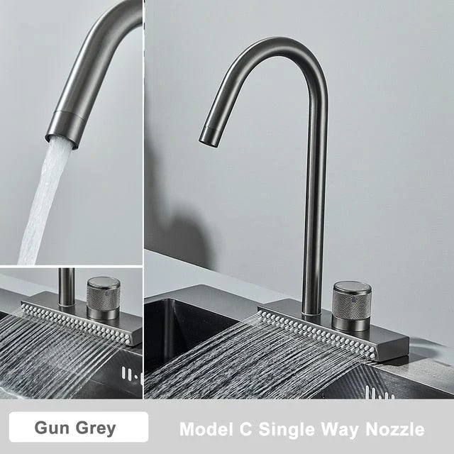 Rainfall Kitchen Tap Pull Out 3 Way Nozzle Gourmet Kitchen Tap -Bathlova