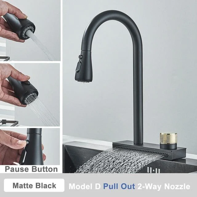 Rainfall Kitchen Tap Pull Out 3 Way Nozzle Gourmet Kitchen Tap -Bathlova